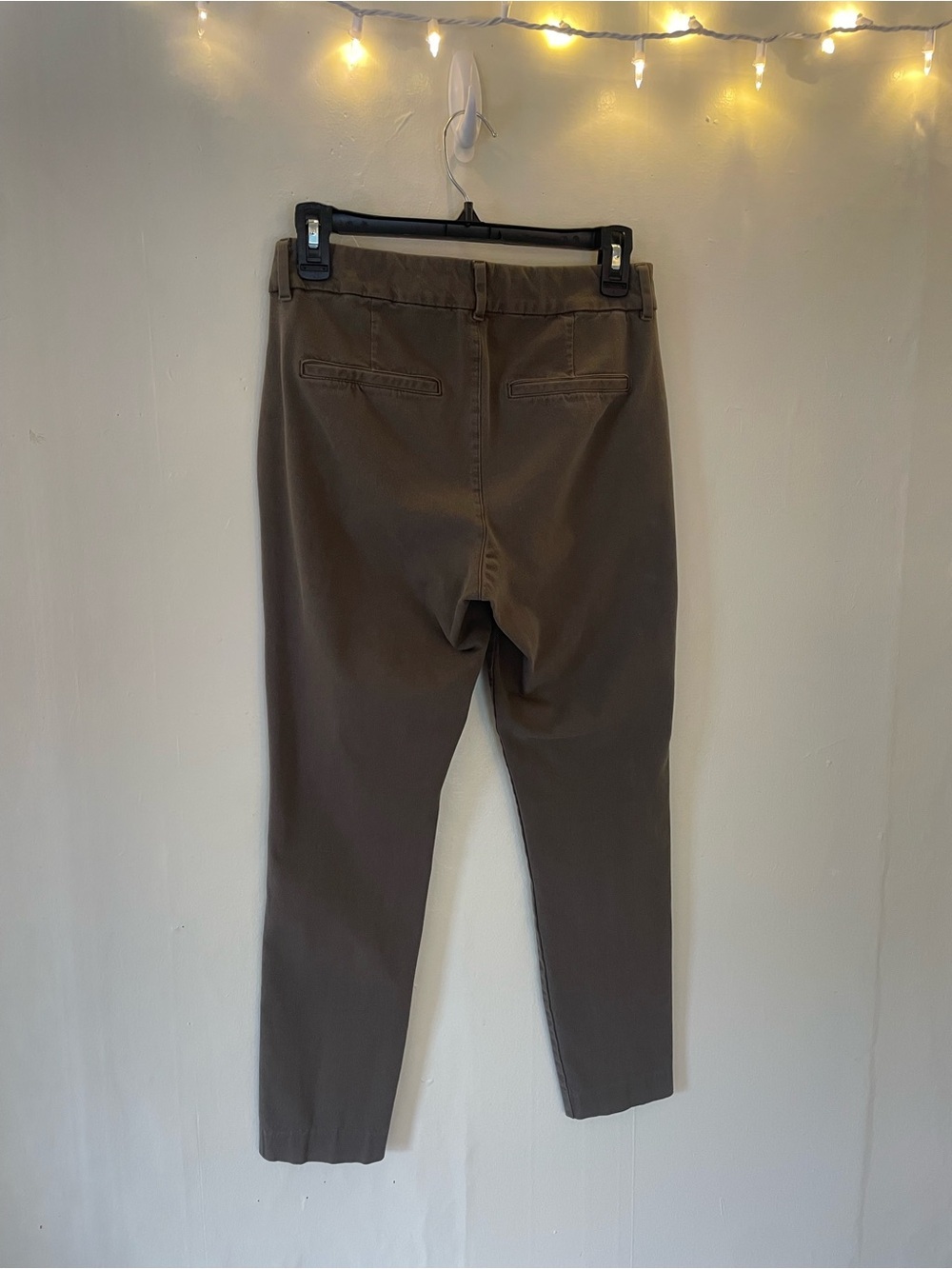Old Navy Pixie Skinny Trouser Slim Straight Ankle Brown Office Work Mid Rise - Picture 7 of 15